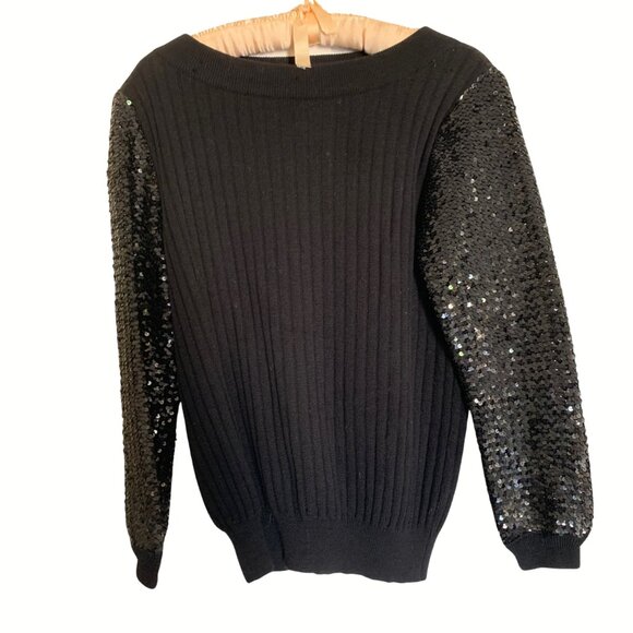 Yves Saint Laurent Rive Gauche YSL Vintage Sequin Wool  Sweater - Picture 1 of 5
